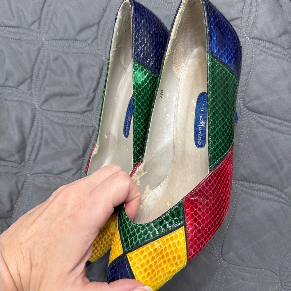 Colorful Patchwork Women's Heels - image 3